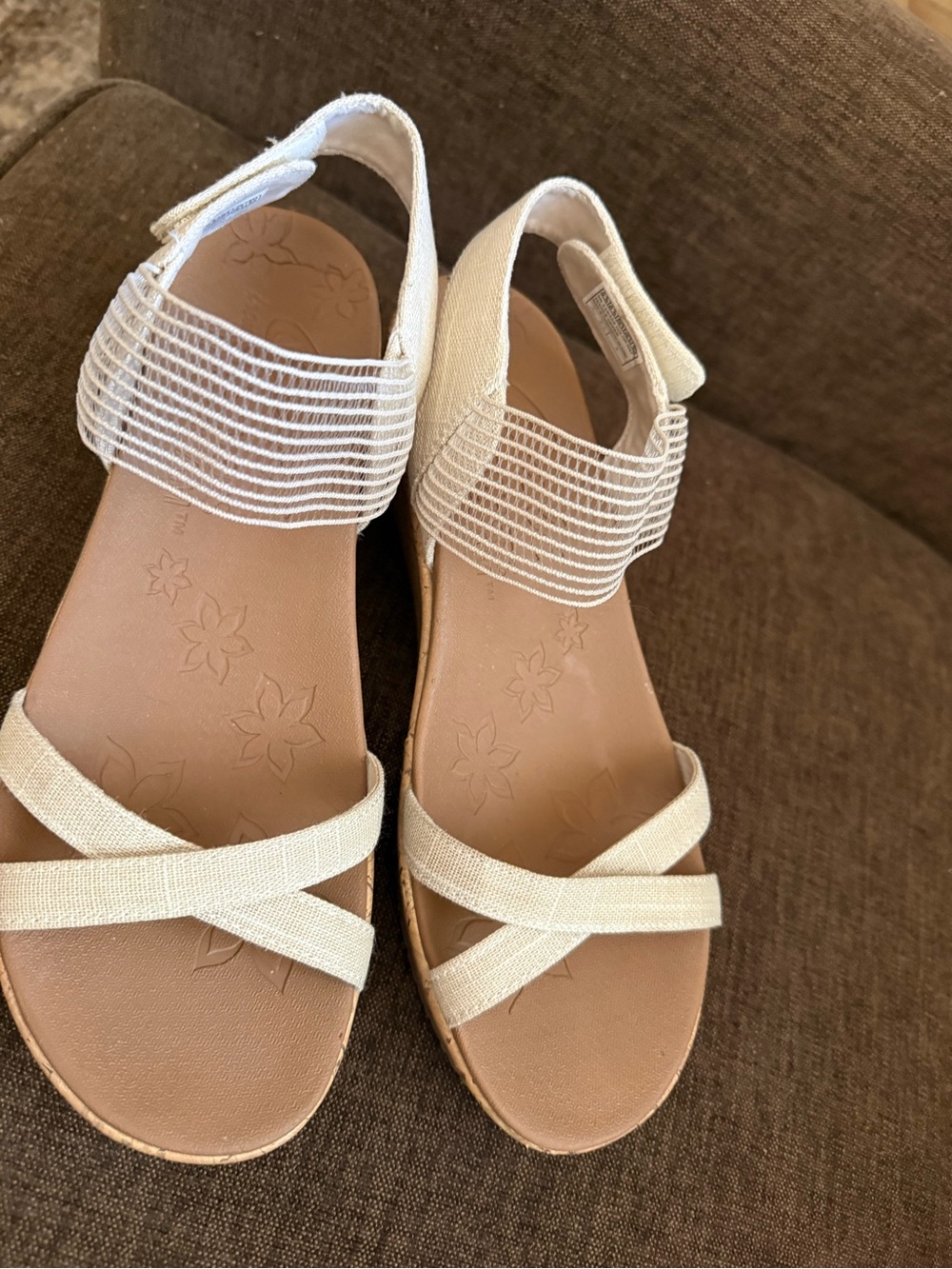 Skechers Ivory Cross-Strap Slingback Sandals
